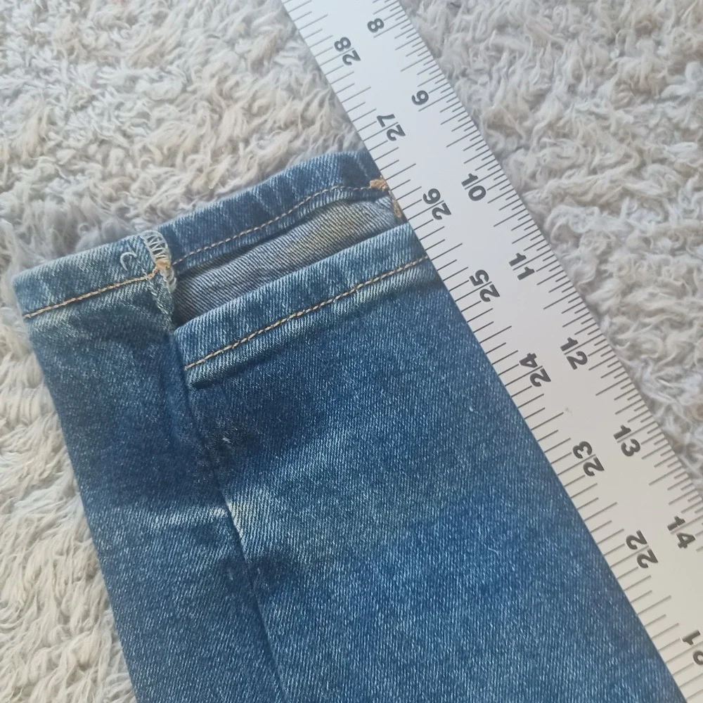 Zara Z1975 Basic Denim Womens  6 Blue Distressed Ripped‎ Slim Jeans Grunge Y2K